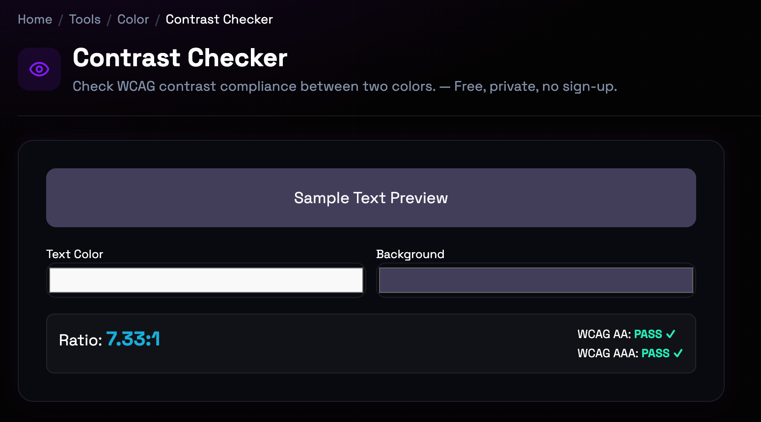 How to use Contrast Checker online — free, fast, and private